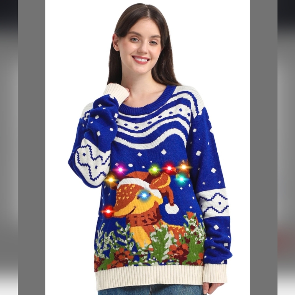 MGparty Ugly Christmas Sweater for Women 2025 Christmas Cute Light Up Sweaters